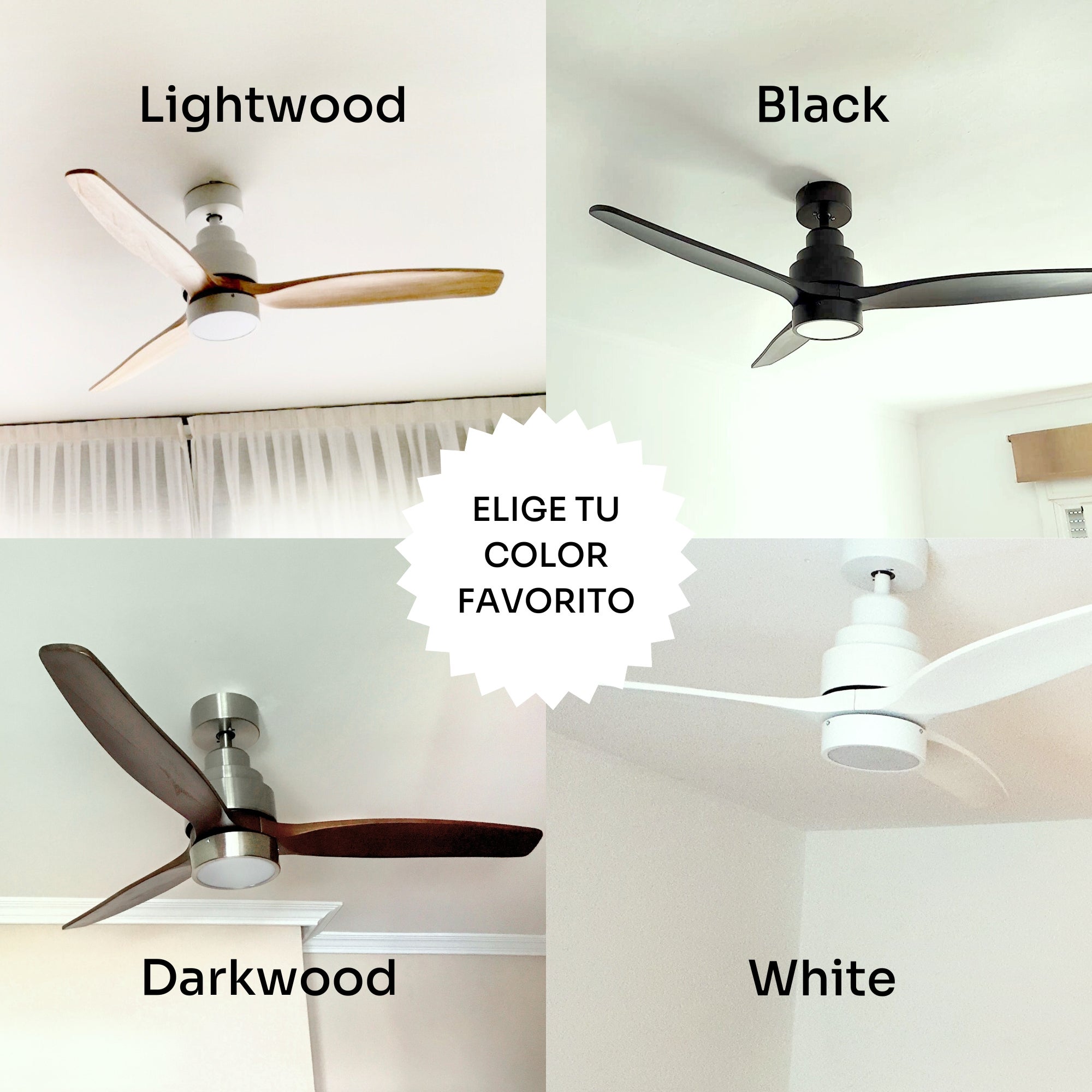 Mellerware - Ventilateur de plafond Brizy Bright | 30 W | 6 vitesses | Ultra silencieux | 3 pales Ø132 cm | Fonction été/hiver | LED | Blanc - 4