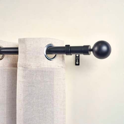 Ivilon Bastone per tende da finestra, con pomello, 2,5 cm, 122,7 - 218,6 cm, colore: Nero Ivilon Bastone per tende da finestra, con pomello, 2,5 cm, 122,7 - 218,6 cm, colore: Nero