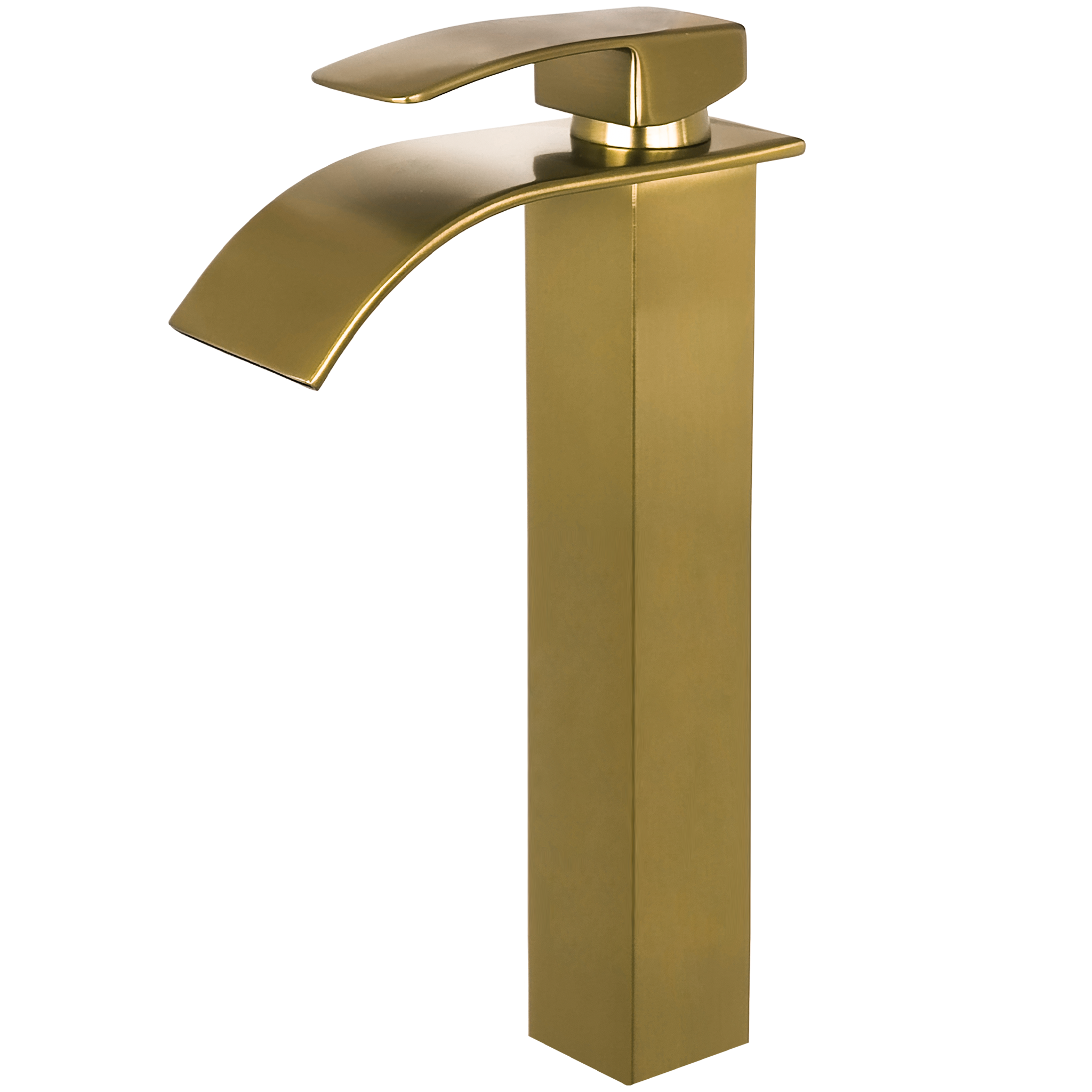 Valaz Robinet D'évier Haut à Poignée Unique En Cascade, Couleur Or Brosse Serie Aljibe 89831002