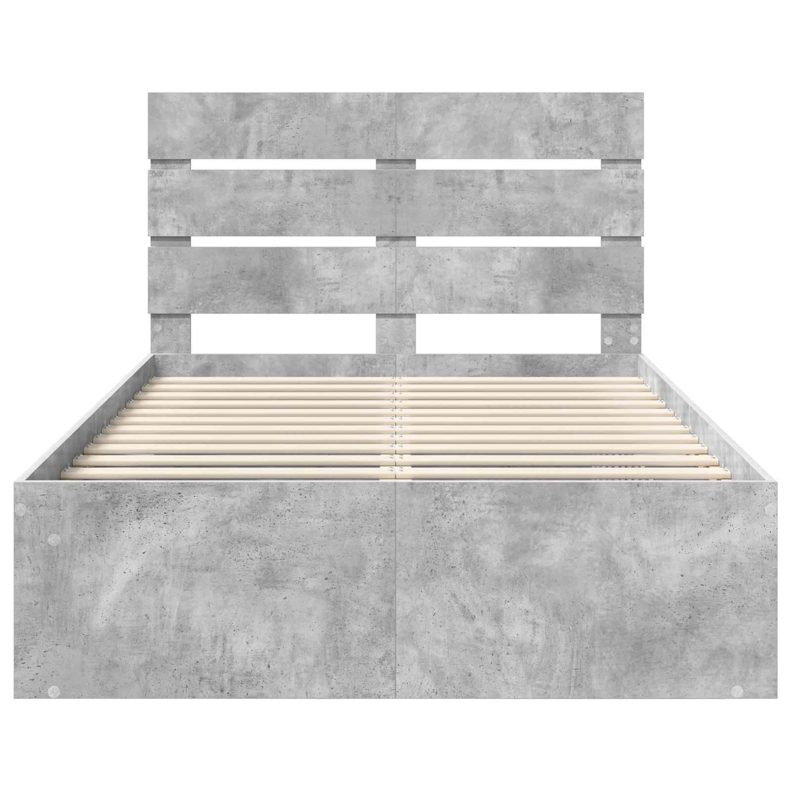 Cadre de lit aspect béton 120 x 190 cm pin massif - 7