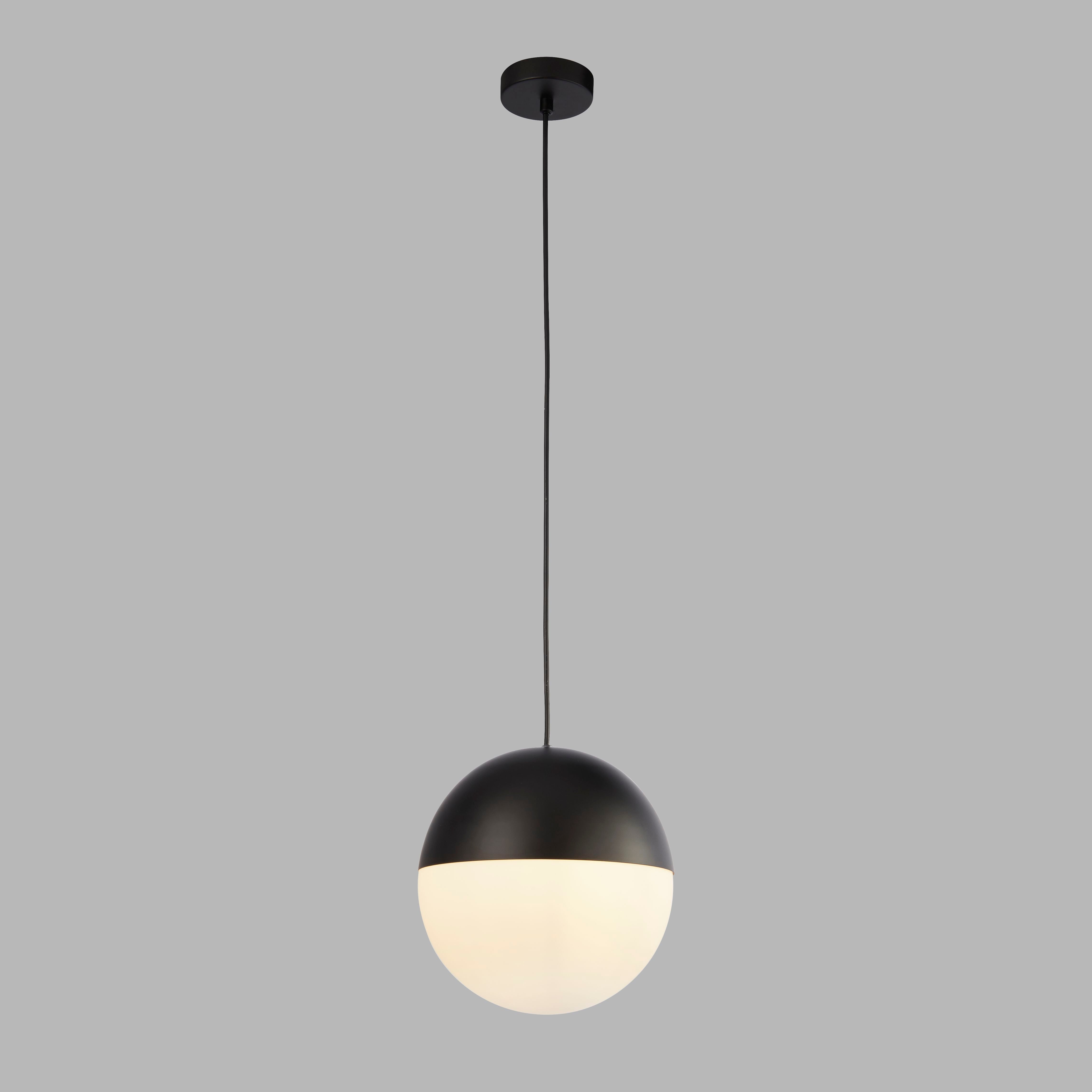 Suspension ENDOR 1L finition noir avec verre opale Diamètre 25cm hauteur 150cm E27 max 60w. - 4