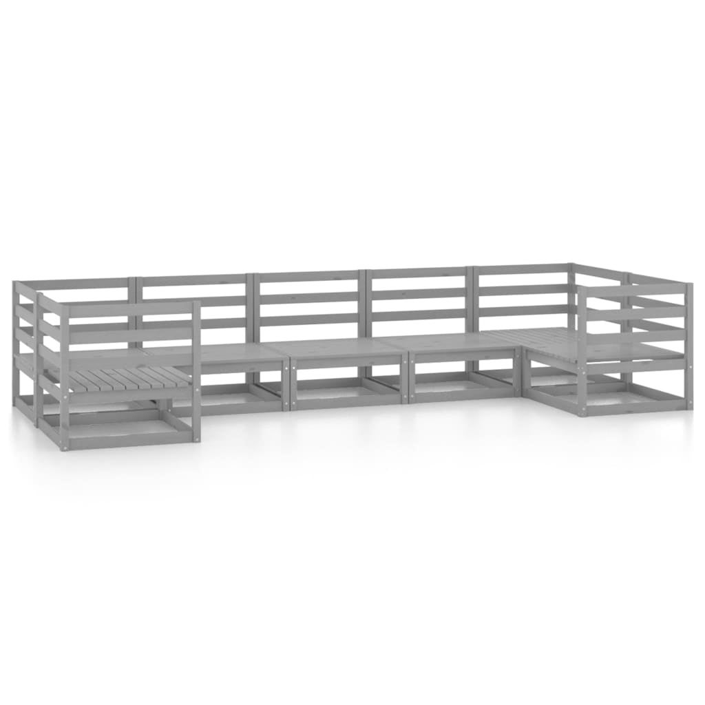 Salon bas de jardin en Bois Gris 6 personnes - 2