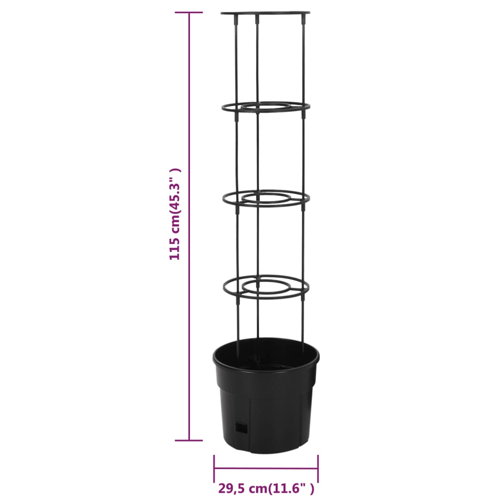 Jardinière de jardin | Pot de Fleurs à tomate Anthracite Ø29,5x115 cm Polypropylène CFW68336 - 6