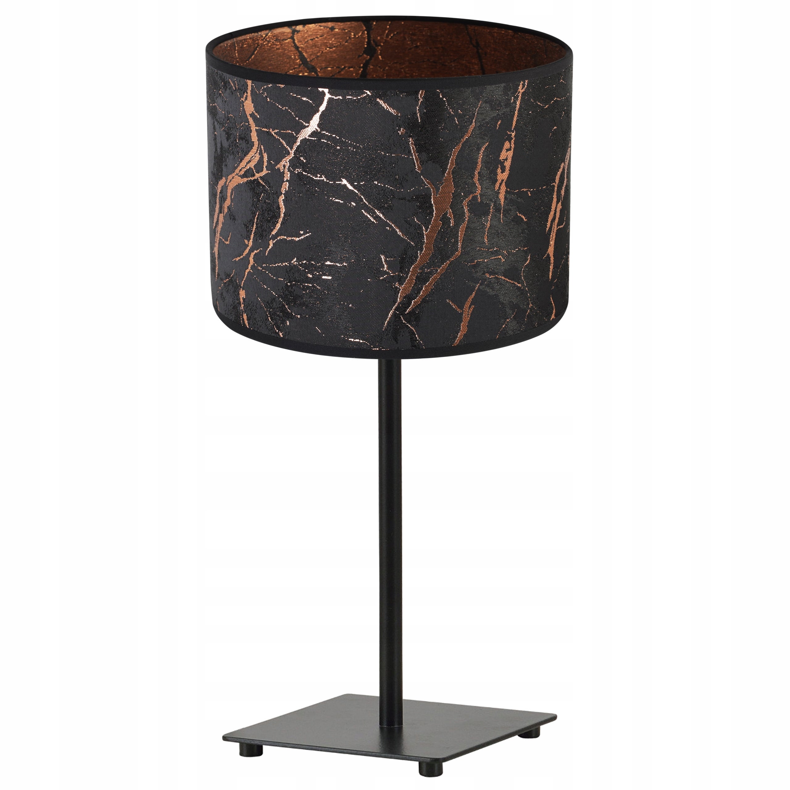 Lampă de noptieră Light Home LH Verona Gia 1x E27 abajur oval cu model cupru/negru