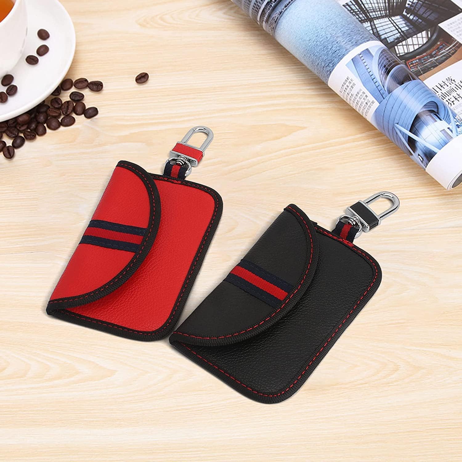 2 peças bolsa antirfid para bloqueio de sinal de chave de carro bolsa antirfid para bloqueio de sinal de chave de carro capa para chave de veículo - 5