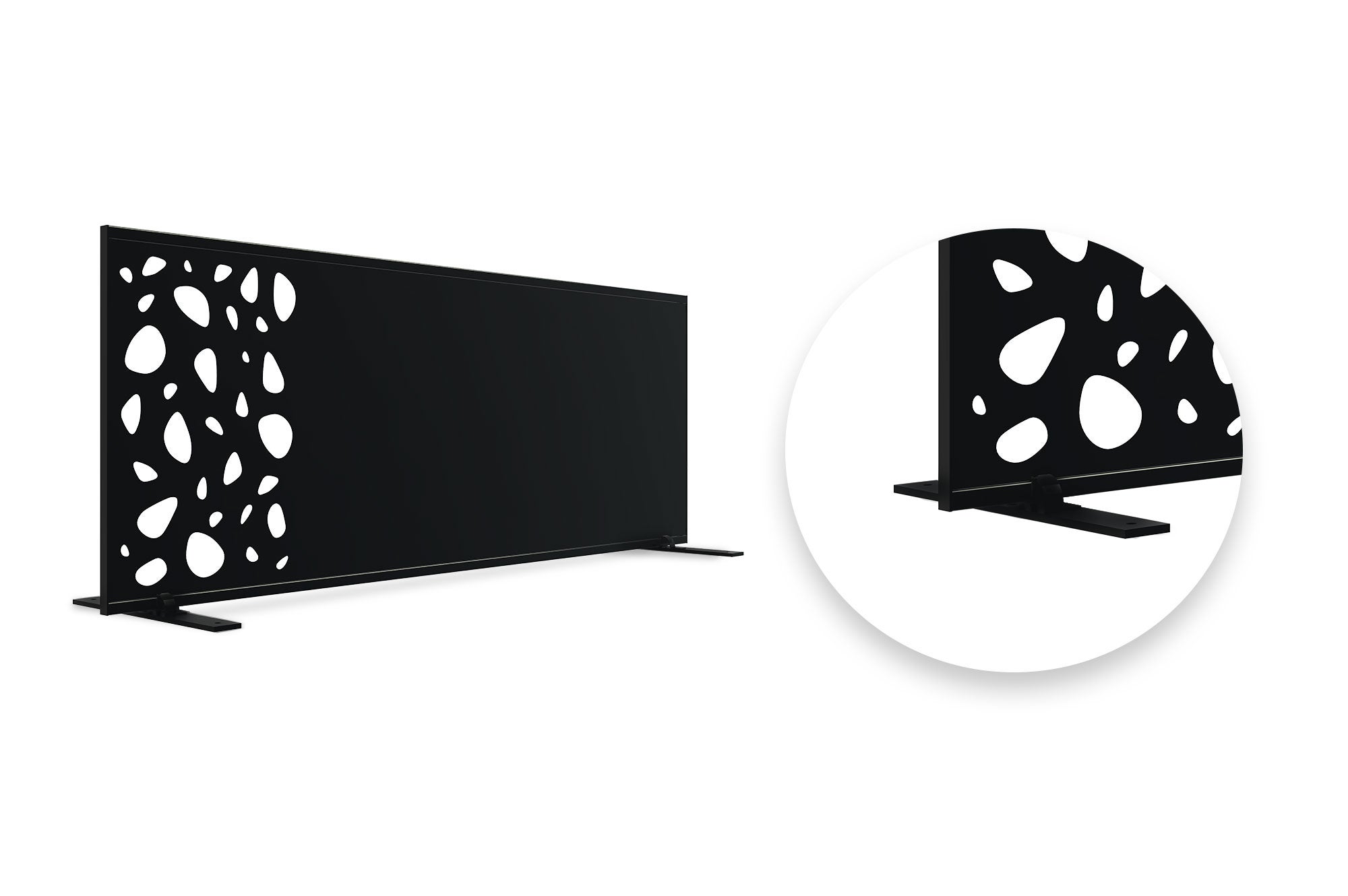 Lot de 3 panneaux décoratifs SUNNY Noir H.160cm motifs sur le haut - 9