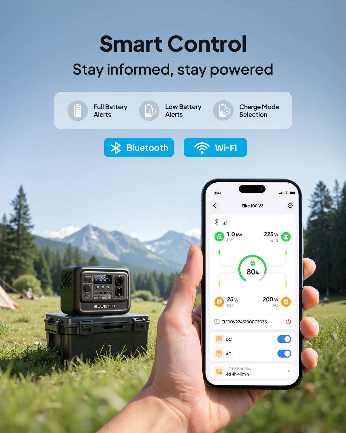 BLUETTI Elite 100 V2 Générateur Électrique Solaire LFP 1024Wh / 1800W avec 2 Sorties CA, pour Camping, Voyage & Panne de Courant (2025 Nouveau) - 8