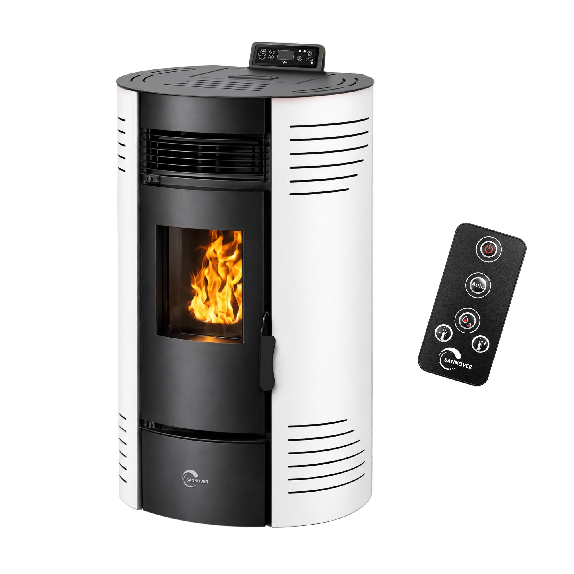 Soba pe peleți Azora 15,1 kW, Alb Sannover | Leroy Merlin