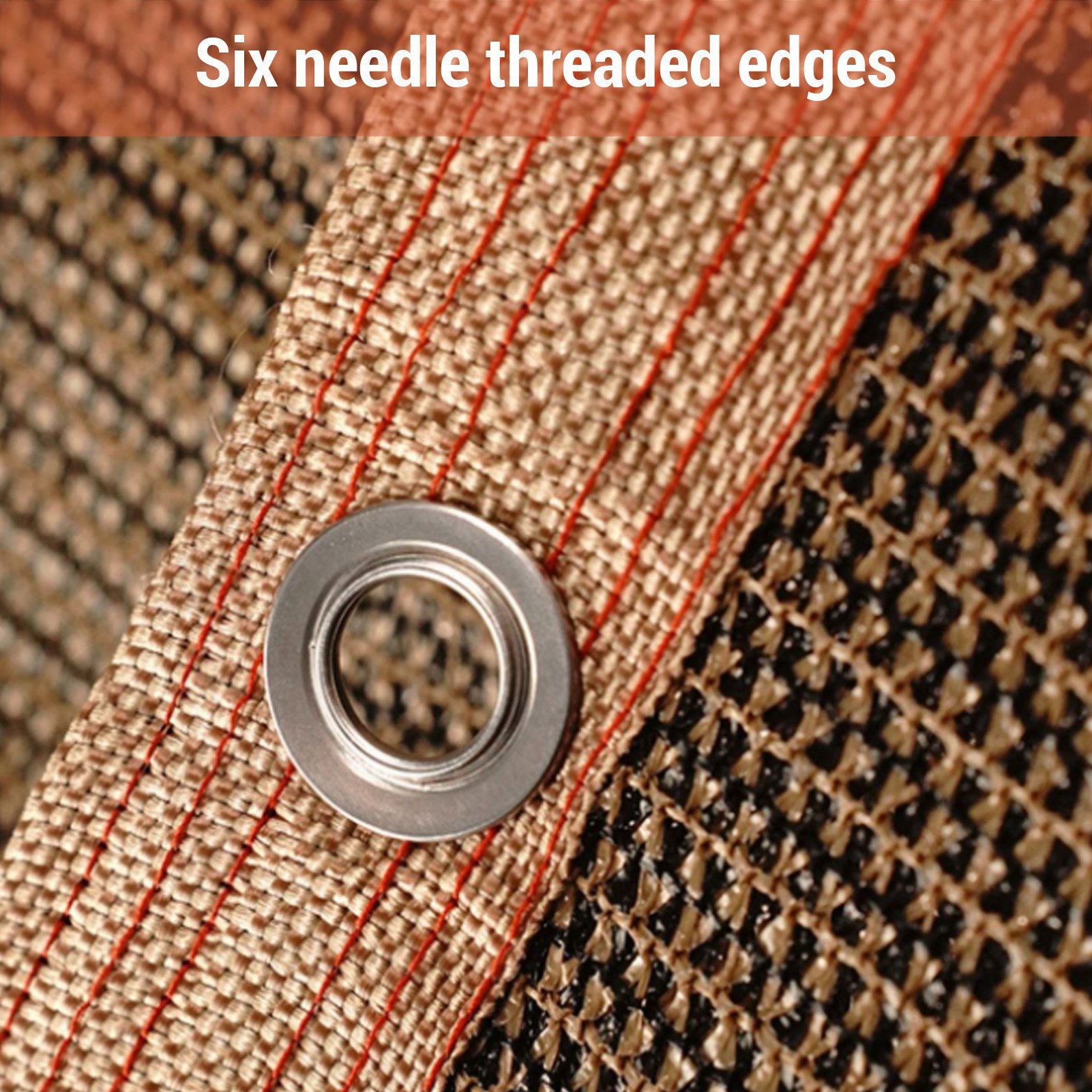 Copertura a vela in tessuto polietilene con 4 corde, parasole, per esterno, giardino, patio, cortile, tecon café, 2x5 m/6,56x16,4 piedi - 5