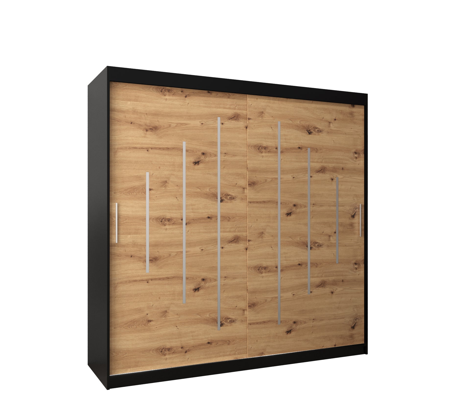 Szafa przesuwna garderoba York 200 x 62 x 200 cm Czarny + Artisan - Abiks Meble