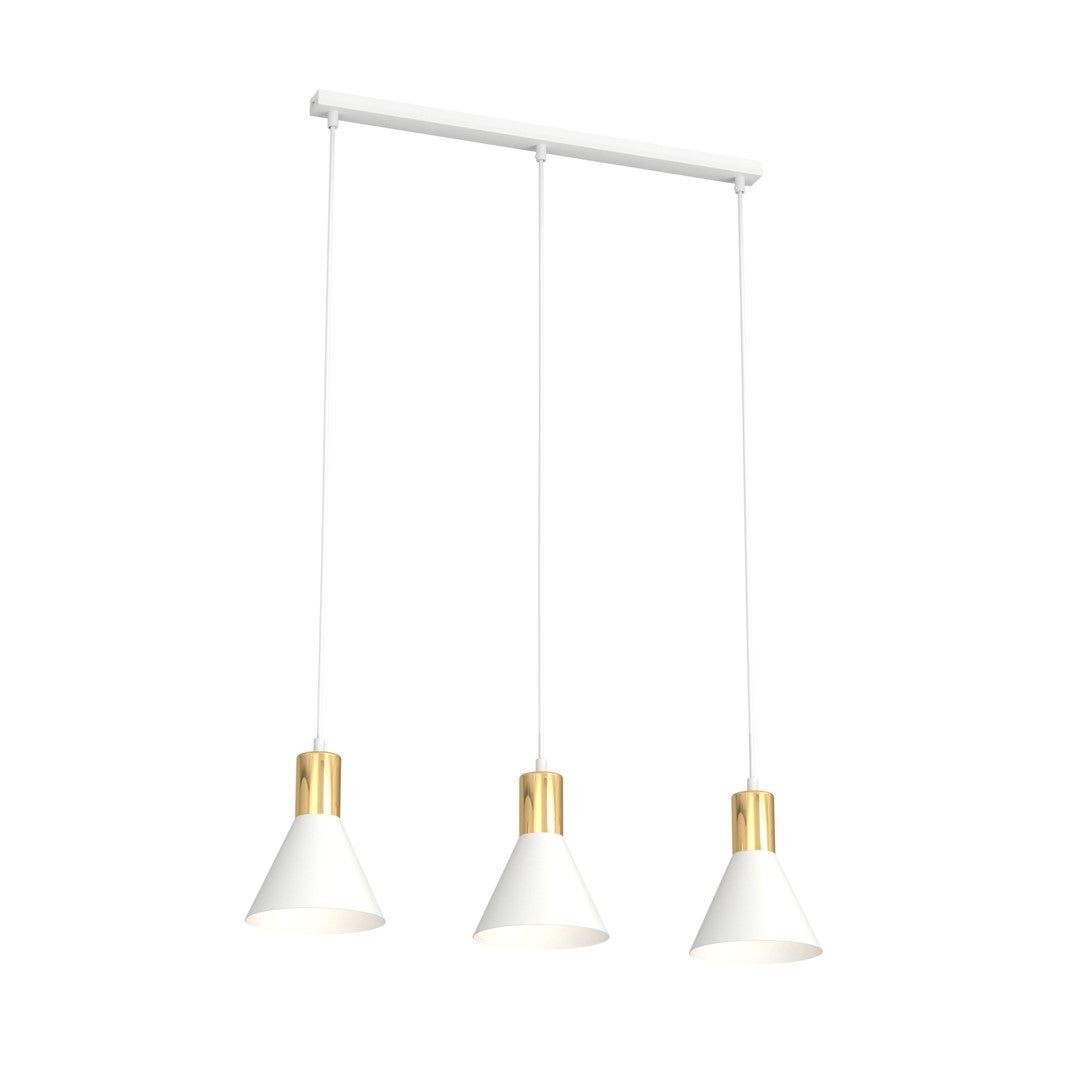 Lampa wisząca ROSA biało-złota 3xE27x20W metal wym:140x60x16cm IP20 Emibig