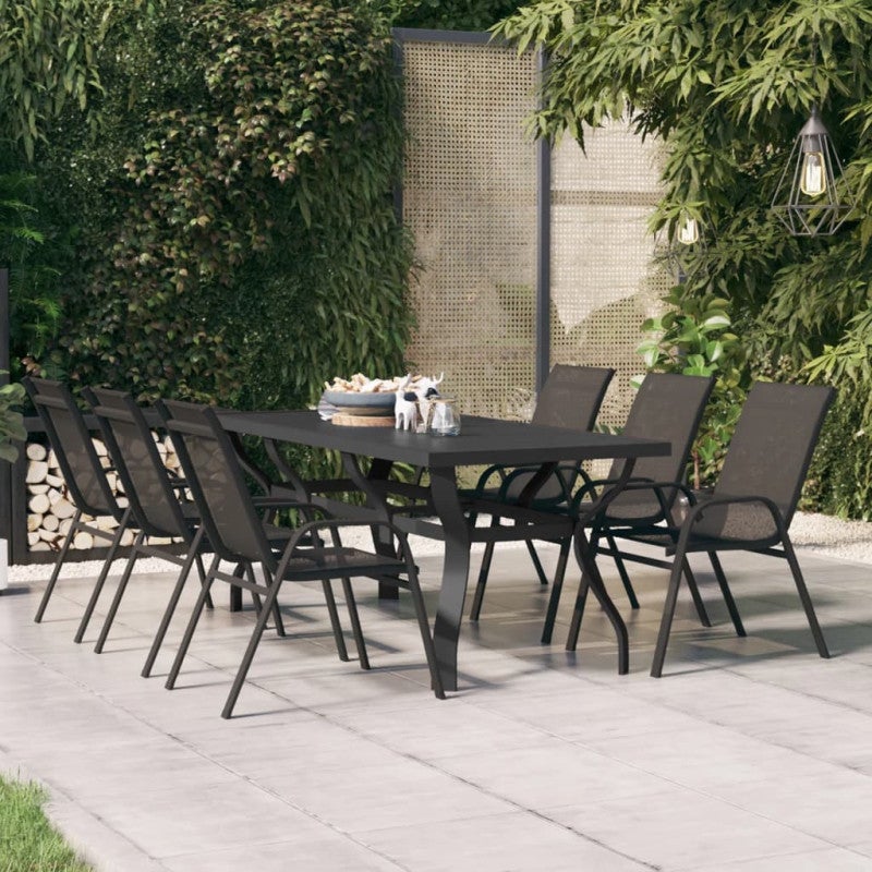 VidaXL Tavolo da Giardino Nero 190x90x74 cm in Alluminio e Vetro | Leroy Merlin