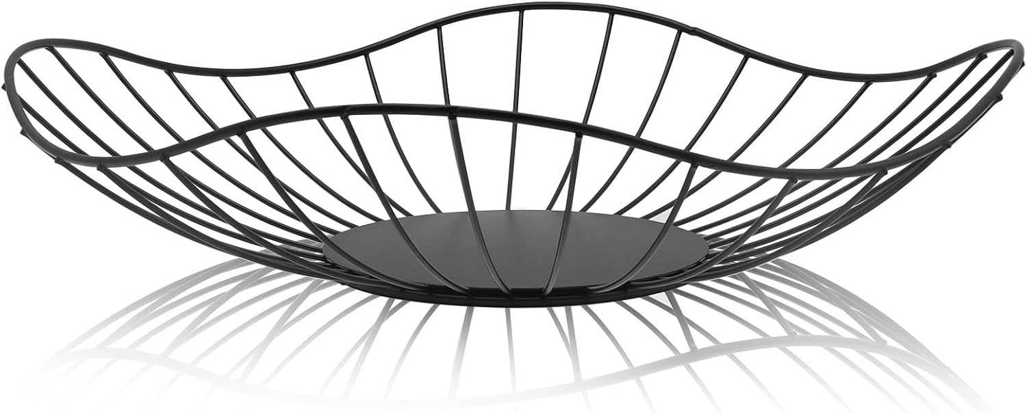 Metalowy kosz na owoce - Miska na owoce - Kosz na owoce - Kosz na owoce - na owoce/warzywa/przekąski/różne (czarny)