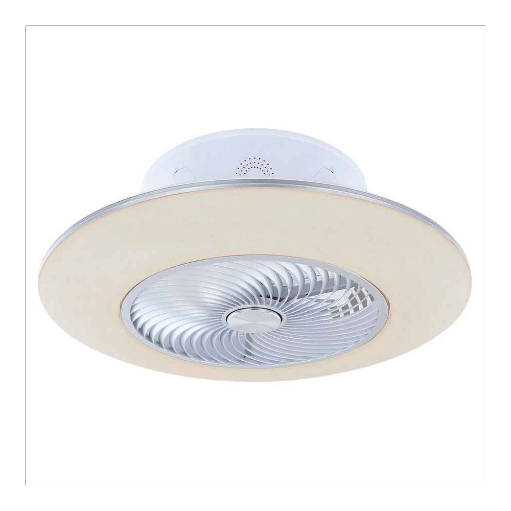 Ventilador dc arashi blanco iluminacion led 3 temperaturas control remoto