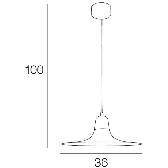 Suspension plate - Métal - H 100 cm - Blanc mat - 4