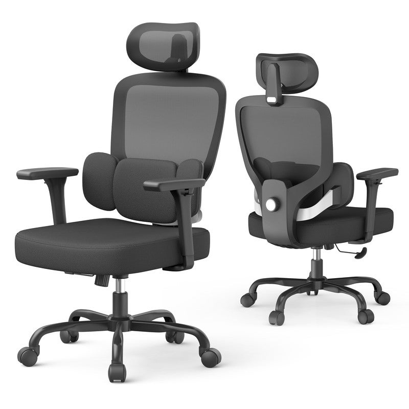 TRALT Sedia Da Ufficio Ergonomica Blu In Rete – Supporto Lombare Regolabile, Schienale Reclinabile (90-120°). Base In Metallo A 5 Razze, Ruote Silenziose. Portata 150 Kg. Perfetta Per Lavoro E Studio, Traspirante E Comoda.