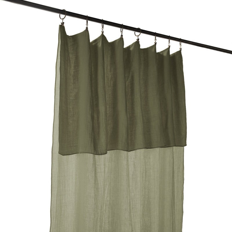 Rideau Ajustable En Gaze De Coton Terracotta - 140x300 Cm, 8 Anneaux Pinces
