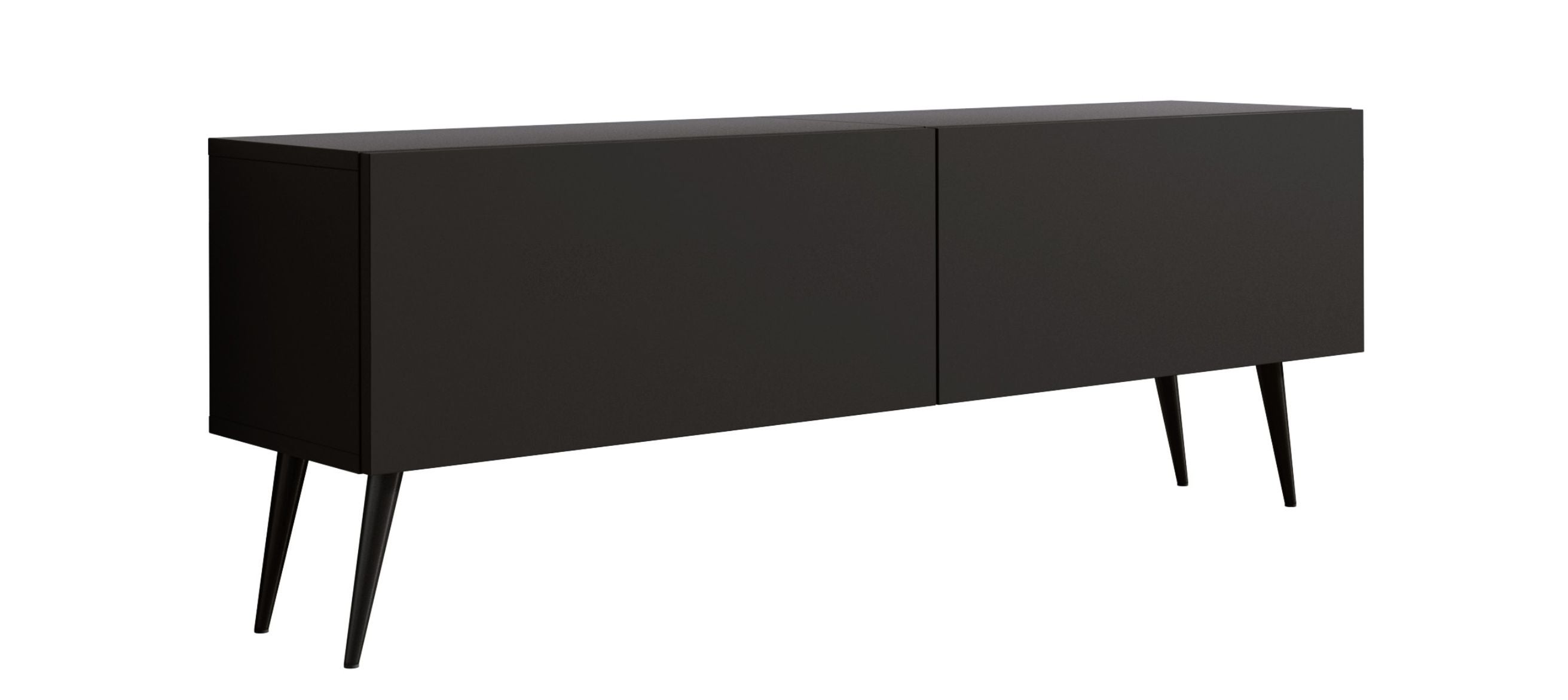 Szafka RTV : Czarny Matowy, czarne nogi, 140 x 32 x 52 cm