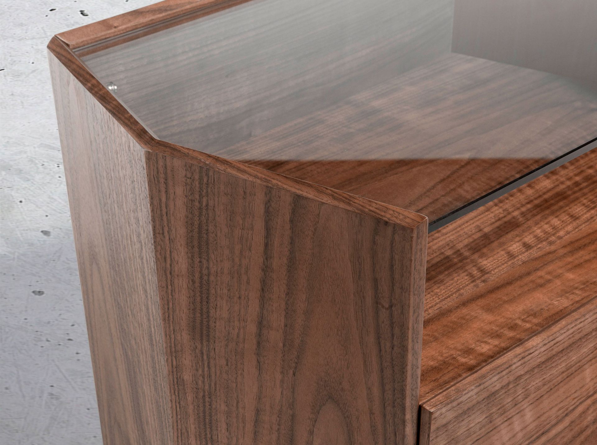 Table de chevet noyer et acier noir Ø60 x 42 x 60 - 6