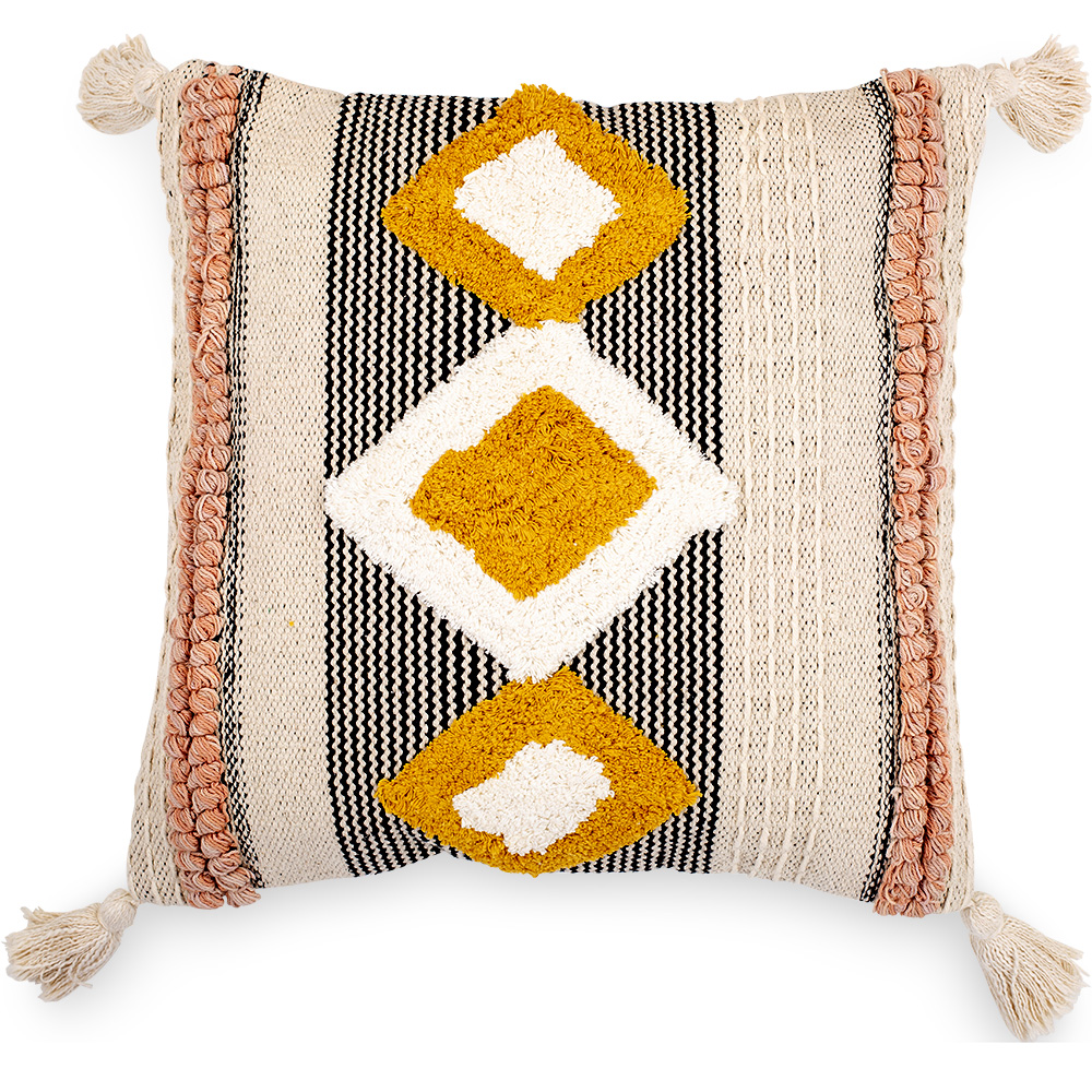 Cojín cuadrado estilo boho bali en algodón funda + relleno - lucy