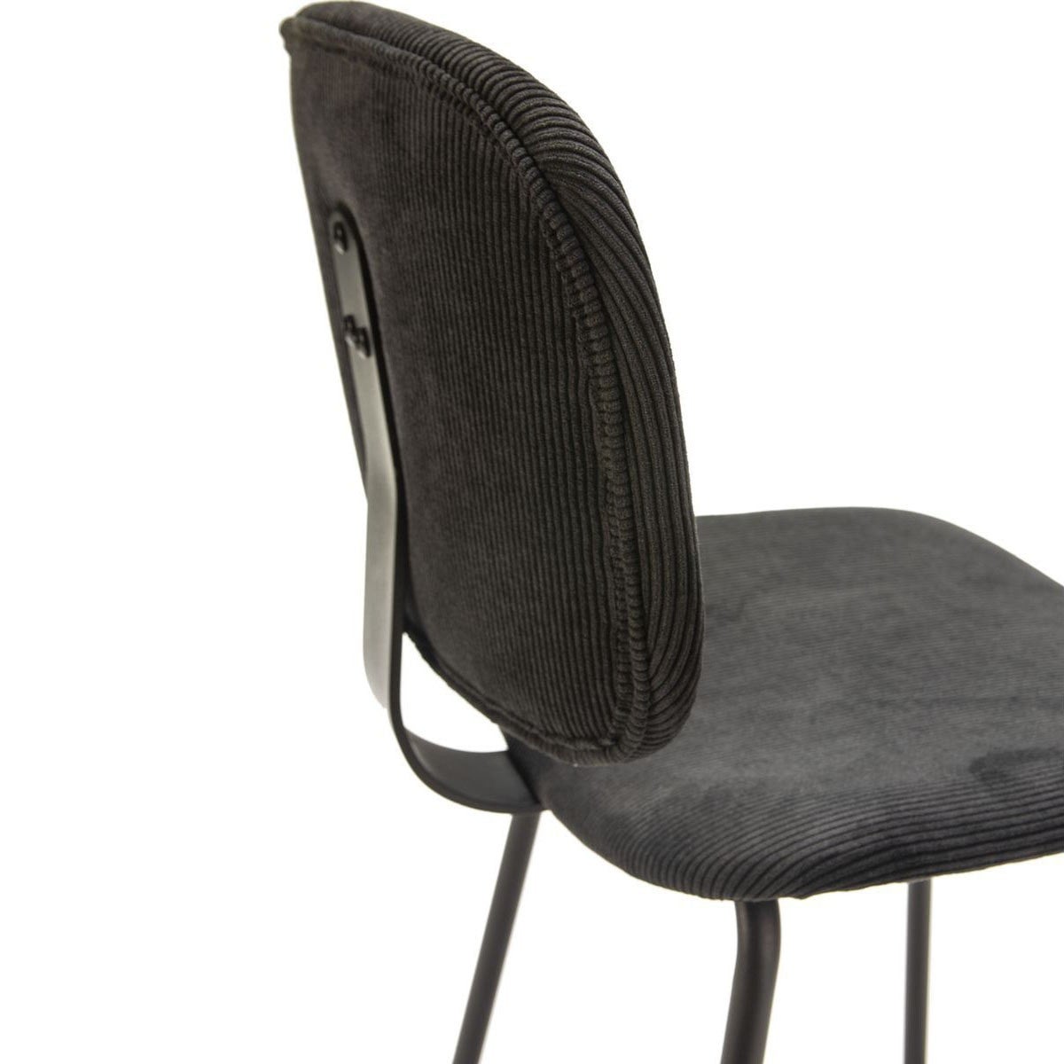 Set di 2 sedie in velluto a coste e metallo nero 45x53 h79 cm - 4