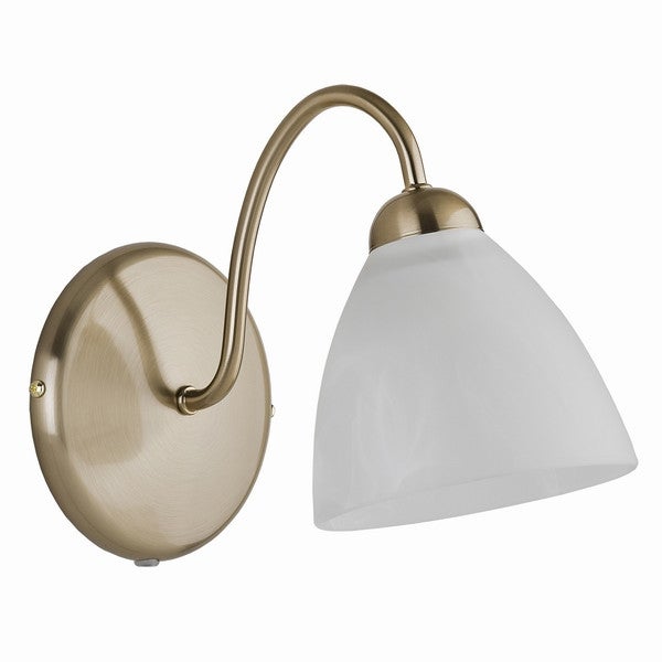 Kinkiet ścienny Ariel złota patyna-biały 1xE27x15W wym: 20 x 14 x 26 cm metal IP20 Alfa