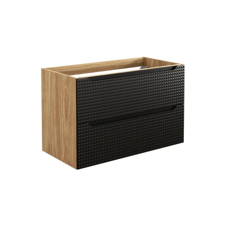 Szafka pod umywalkę LUXOR BLACK 82-90-2S 90cm dąb olejowany/czarna