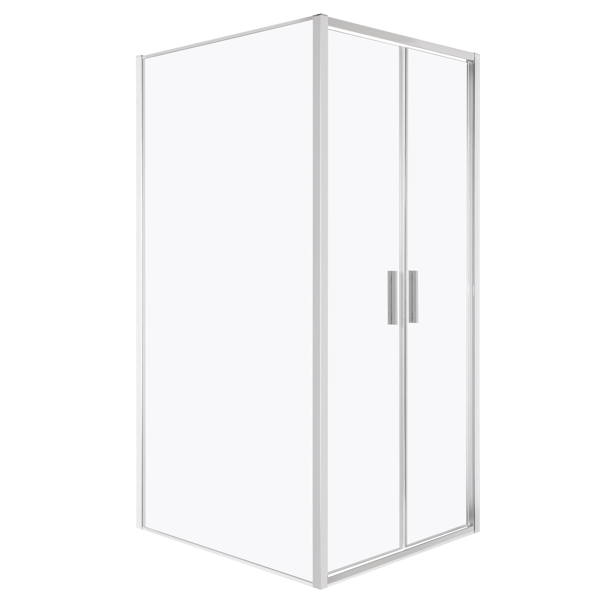 Kabina prysznicowa Solid DDP+SC 100 x 70 CHR szkło transparentne 6 mm, profile chrom, drzwi wahadłowe KERRA