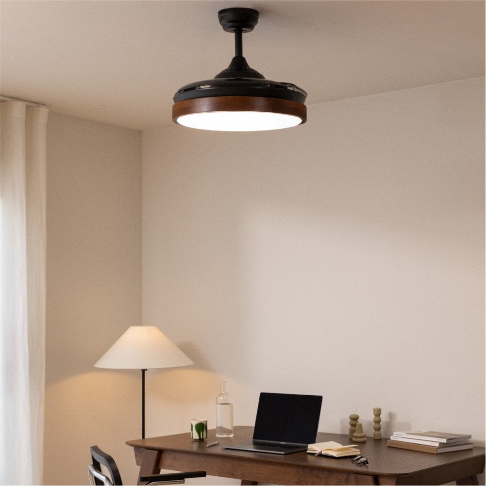 CREATE - WIND CLEAR - Wentylator sufitowy 40W z cicho wysuwanymi łopatkami i oświetleniem LED, różne rozmiary -