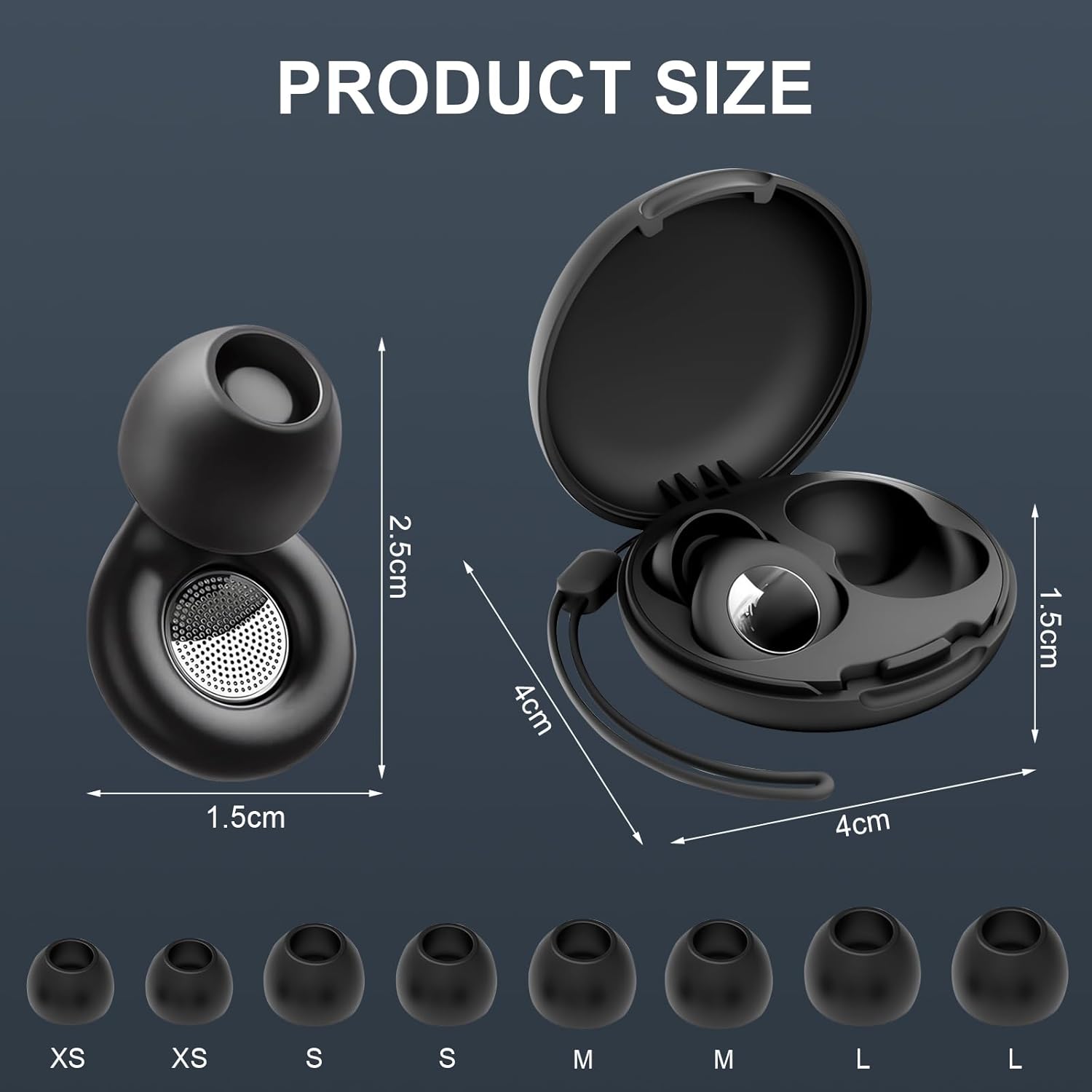 (XS/S/M/L)Bouchon D'oreille, Bouchon D'oreille Pour Dormir, Réutilisables Réduisant Le Bruit, Réduction Du Bruit De 30 DB, Bouchons Doreilles Anti Bru - 2