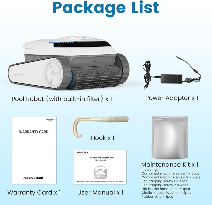 Airrobo PC10 Robot Piscine Sans Fil : Nettoyage Intelligent 170m², Autonomie 120 Min, Navigation Automatique - 7