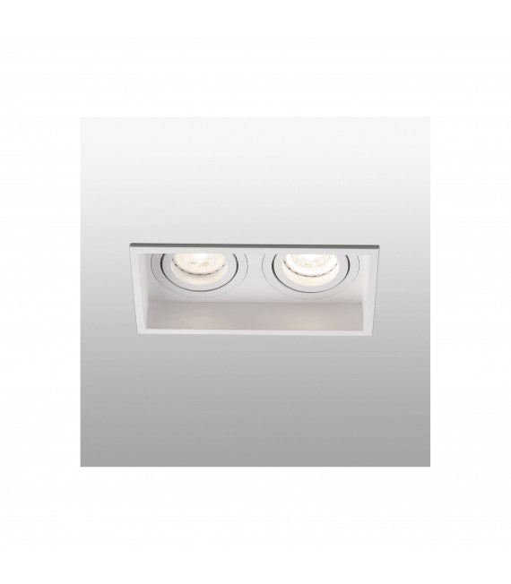 Spot Encastrable Faro Barcelona HYDE SQ 2L - Blanc Carré Pour Plafond Ou Mur