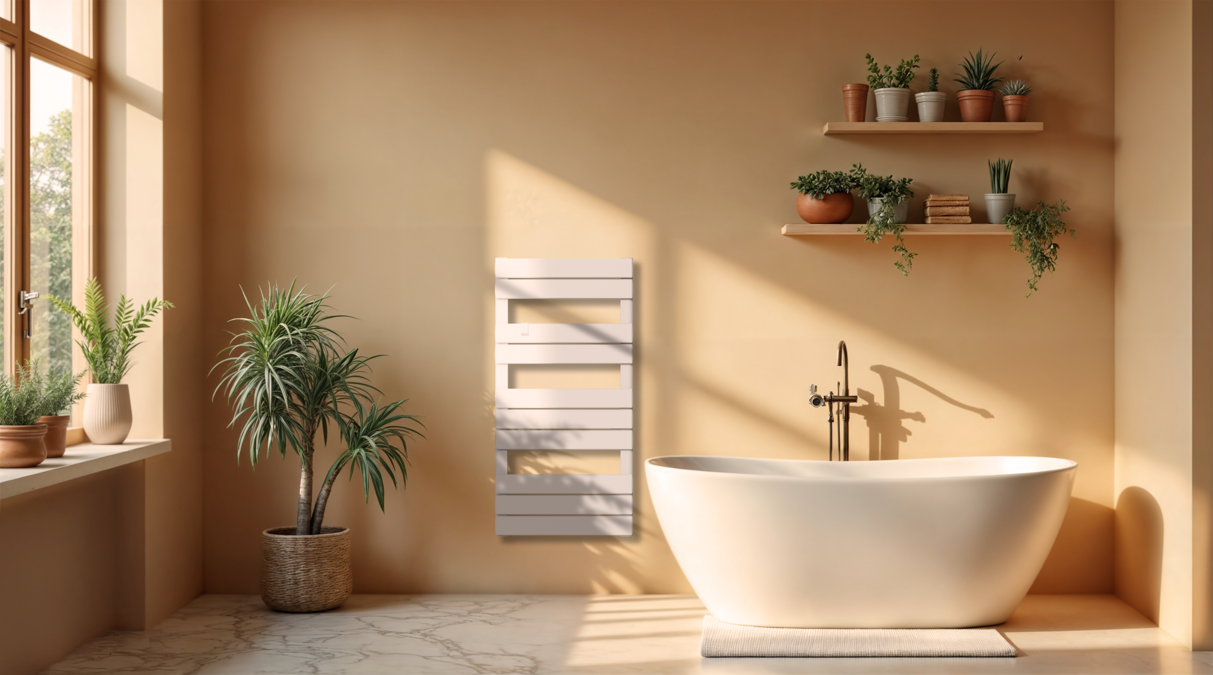 Sèche-serviette électrique sans fluide 500W H.101xL50cm Bestherm ANIS blanc - 2