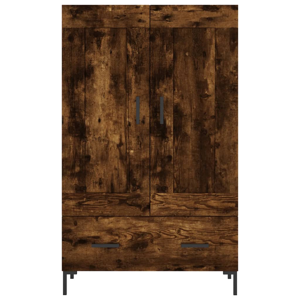 Credenza alta in rovere affumicato 69,5x31x115 cm in multistrato - 5