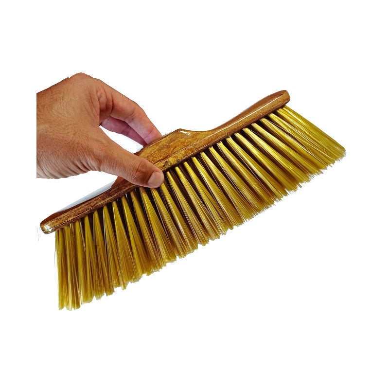 Escoba Superficies Delicadas, Cepillo de Barrer, Cerdas Suaves, Recomendado para Parquet, 32x11x8 cm + Palo Amarillo 140 cm - 3