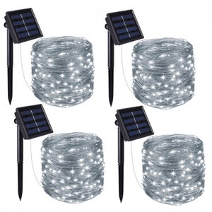 Lampes Solaires Extérieures Linxor à Planter - Lot De 2, 4 Ou 8 - Éclairage LED Blanc Chaud - Autonomie Jusqu'à 10h - Hauteur 46 Cm, IP44