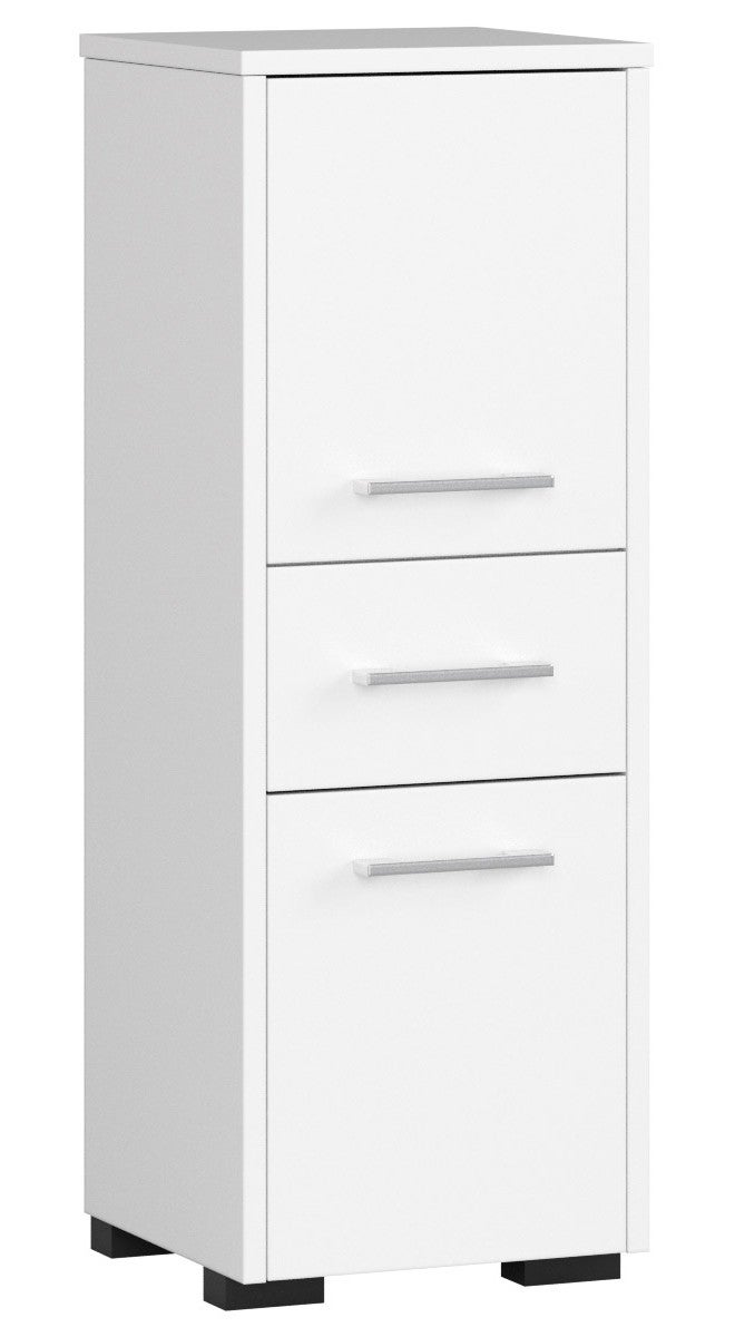 Szafka łazienkowa AKORD FIN Biała 30 cm 2 drzwi 1 szuflada kolor Biały mat 3 półki 30x30x85 cm