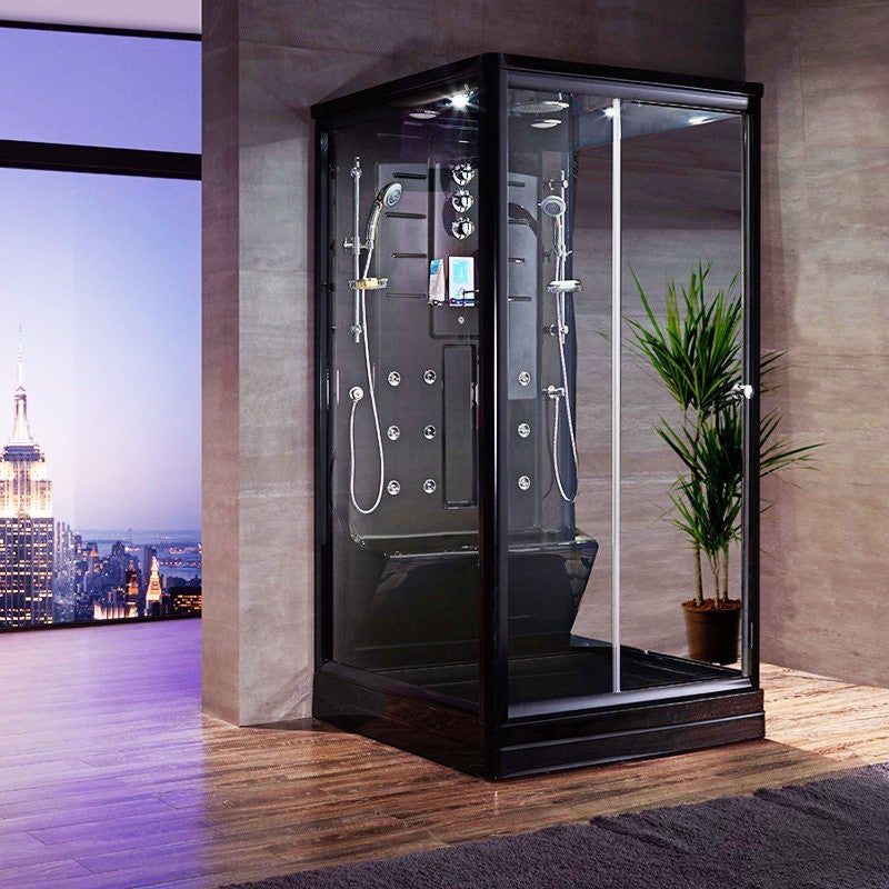 Cabine douche hammam Boreal® H-DUO Black Edition 112,5 x 90,5 x 220H cm - 2