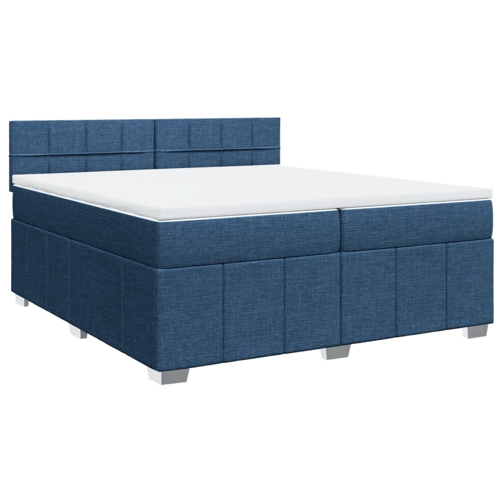 Maison Exclusive - Sommier à lattes de lit avec matelas Bleu 200x200 cm Tissu - 2