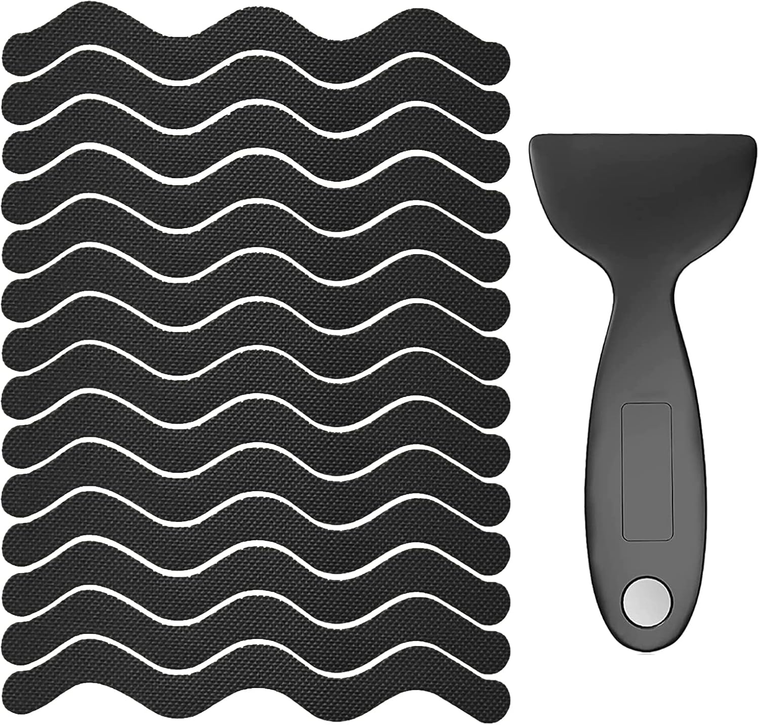 Naklejki antypoślizgowe do wanien łazienkowych - Opakowanie 36 wysokiej jakości naklejek bezpieczeństwa do wanny ze skrobakiem