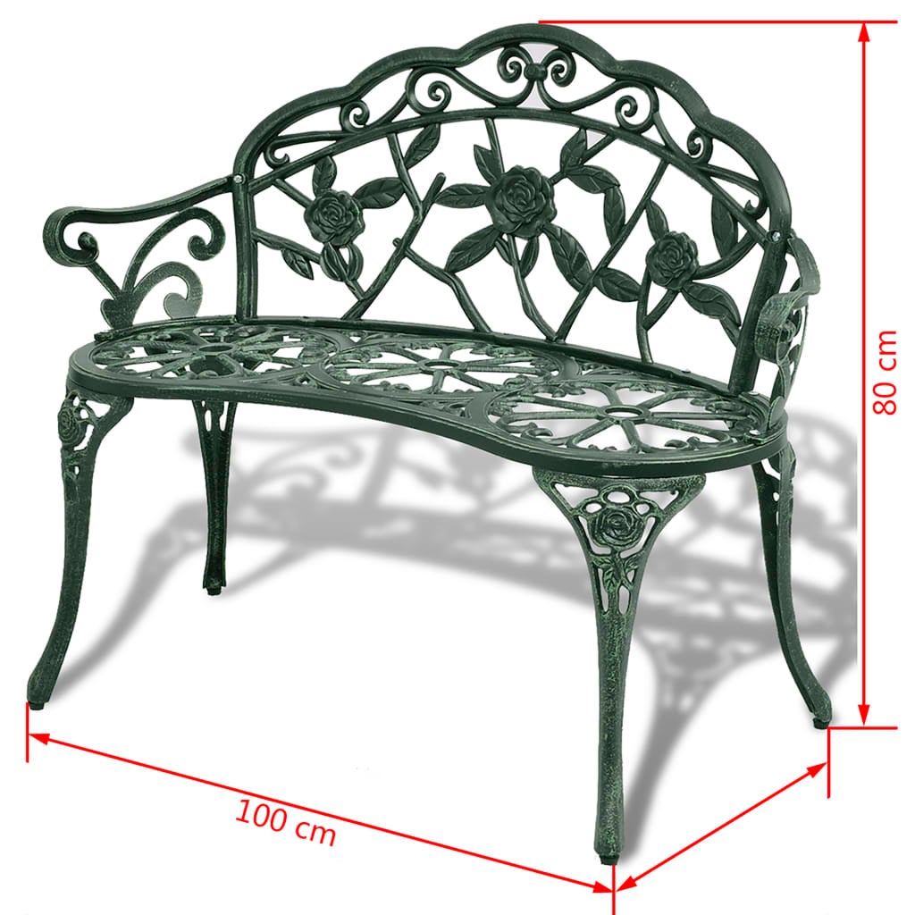 Banc de jardin | Banquette de jardin | Chaise de jardin 100 cm Aluminium coulé Vert CFW251898 - 4