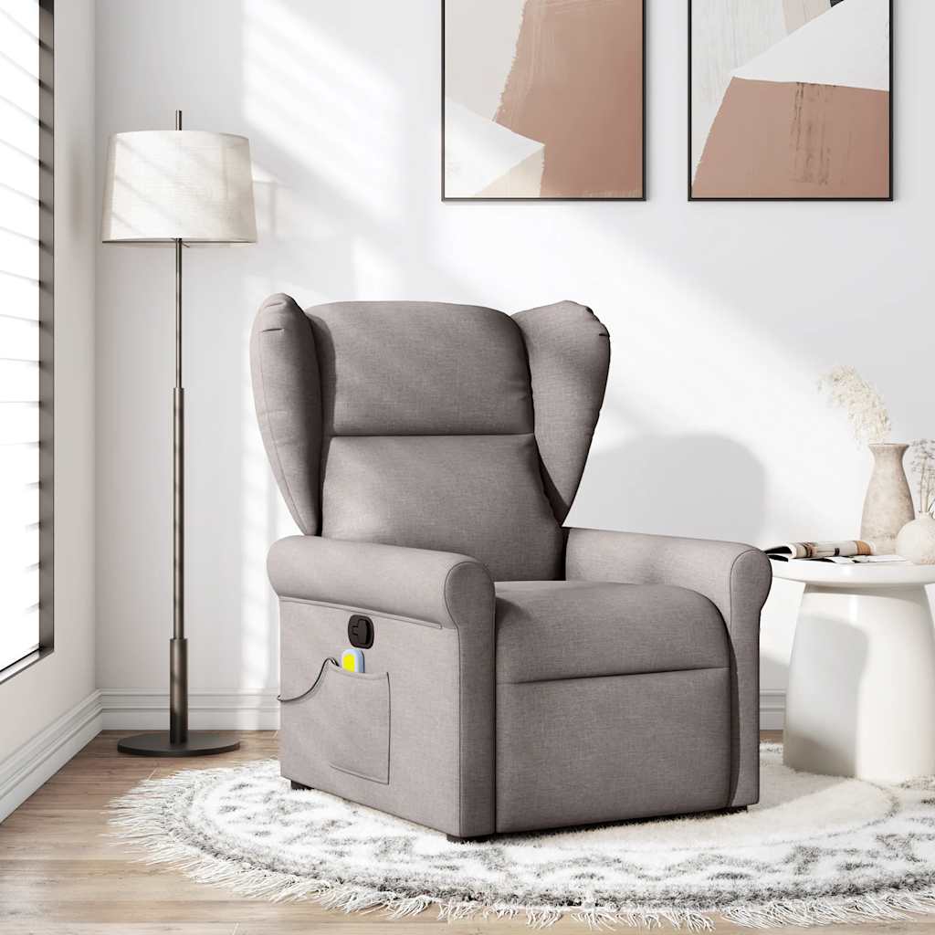 Fauteuil de massage | Fauteuil de relaxation | Chaise de relaxation inclinable Taupe Tissu CFW279994 - 2