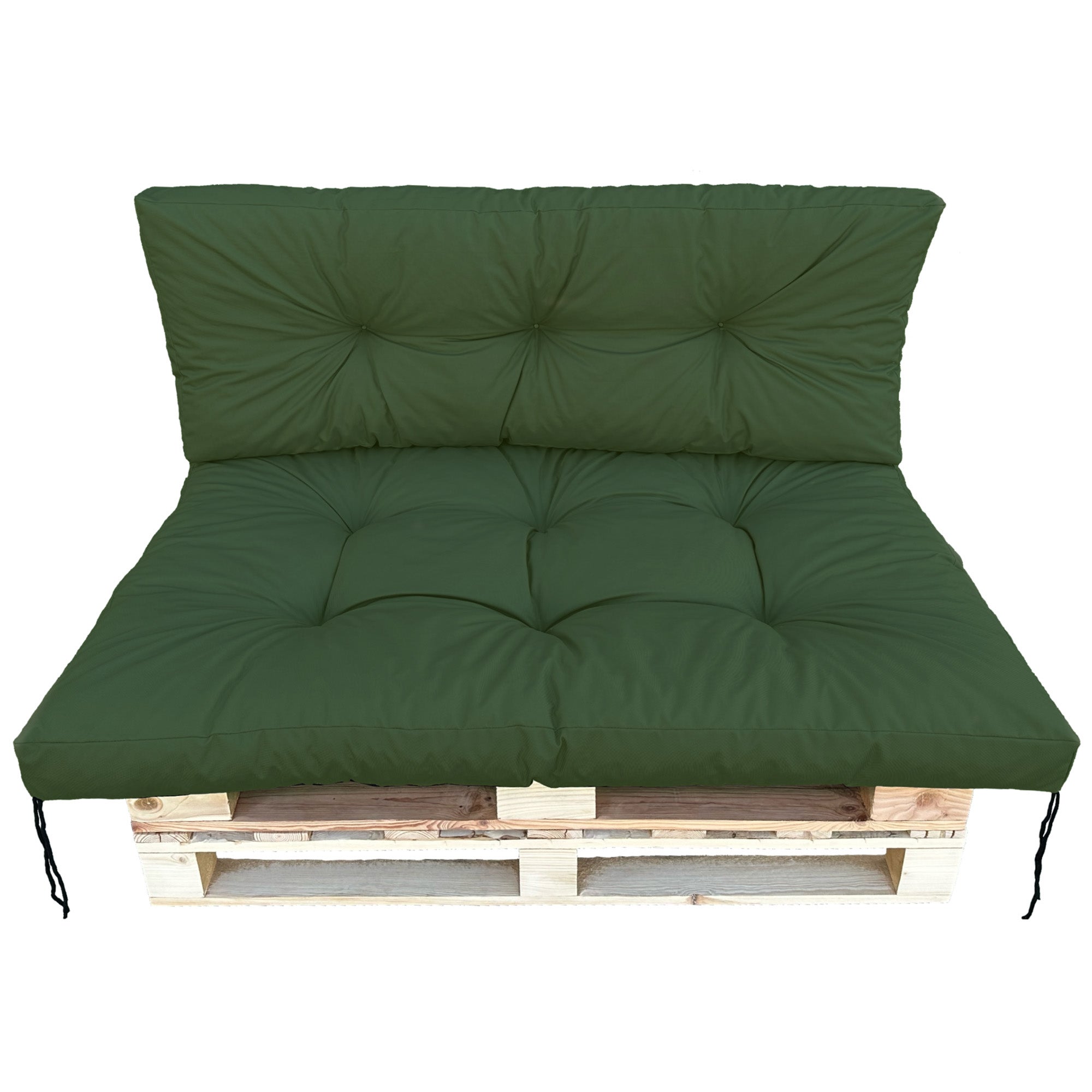 Poduszki Ogrodowe na Palety 120x80+120x40 Wodoodporne Siedzisko Oparcie Zielone 2szt.