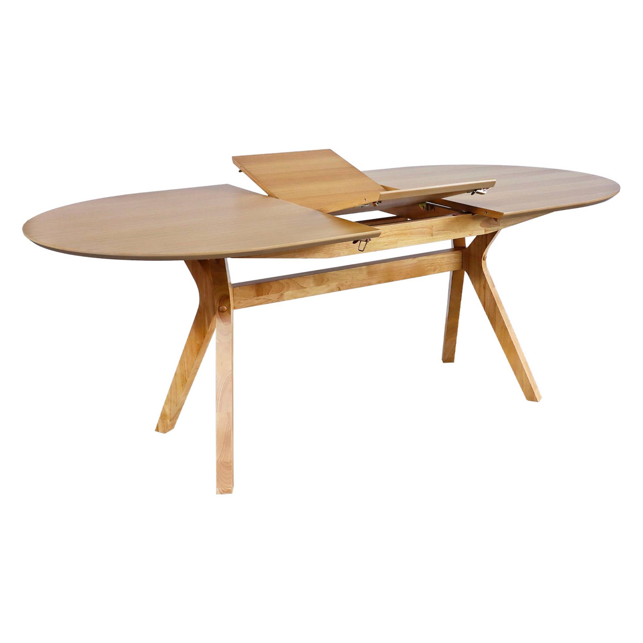 Table à manger oblongue extensible. 160-200cm 4-8 personnes MDF et placage chêne. couleur naturelle OLIVIA - 2