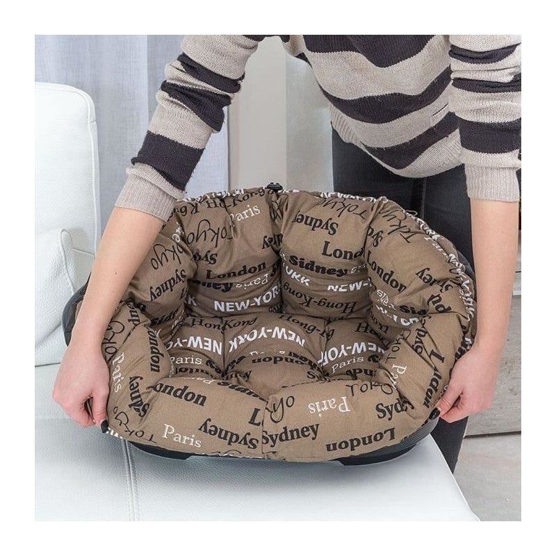 Ferplast Cuccia Cane e Gatto con Cuscino SOFA' 2 in Cotone Lavabile, Lettino per Cani Gatti da Interno Imbottito, Cesta in Plastica, Fondo Forato e - 4