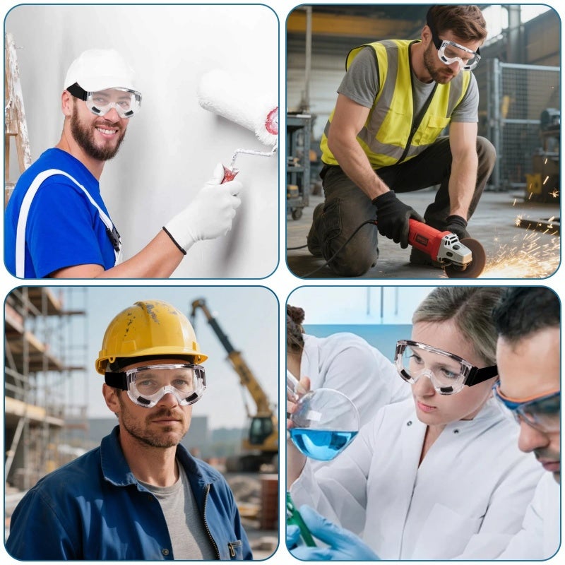 2 paires-Lunettes de sécurité transparentes avec verres anti-buée et protection contre la poussière, adaptées au bricolage et à la construction - 5
