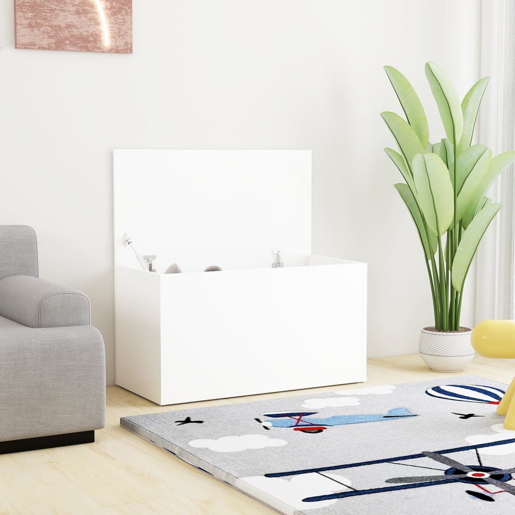 Coffre de rangement Blanc 84x42x46 cm - 2