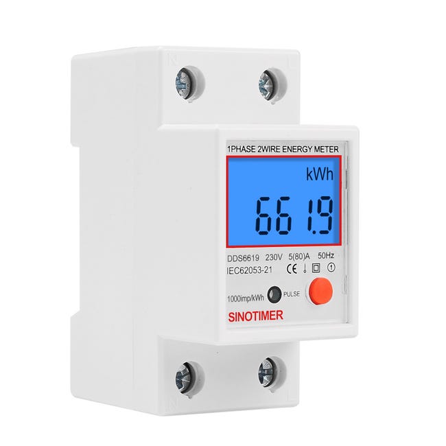Sous compteur électrique monophasé, 80A max modulaire, Simple tarif, Affichage LCD. - 3