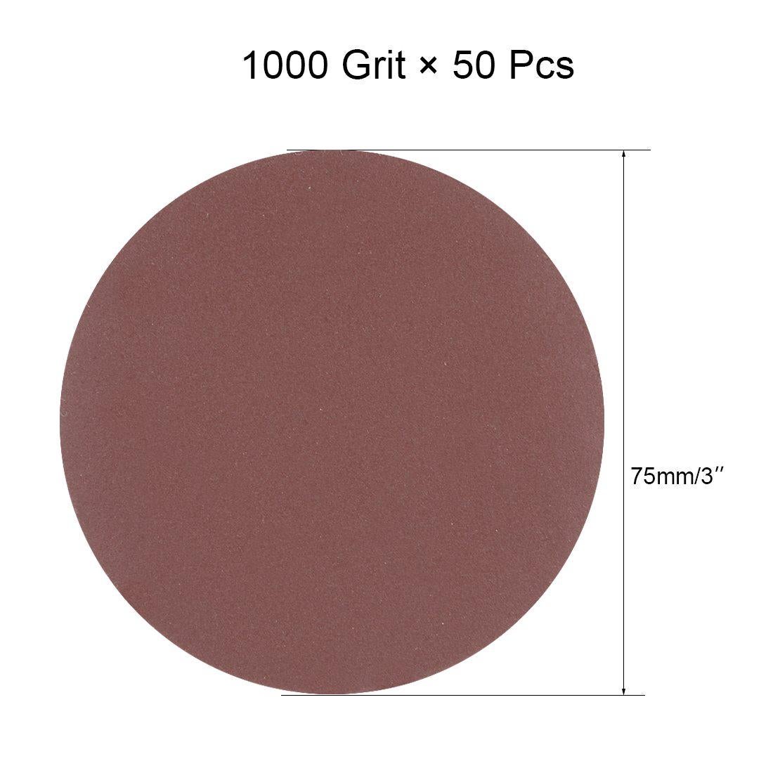 50 Dischi Leviganti 3 Pollici 320 Grana, Carte Abrasive In Ossido Di Alluminio Con Supporto A Gancio E Anello, Per Levigatrice Orbitale - 3