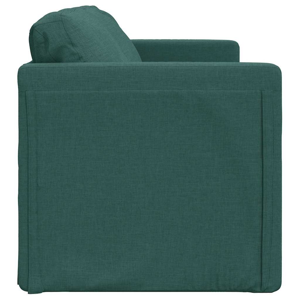 Canapé lit 2 en 1 vert foncé 112x174x55 cm tissu - 6